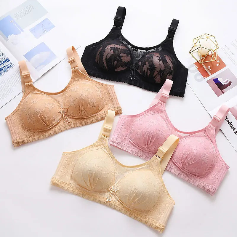 Thin Section Large Size Sexy Push Up Bras Anti-sagging Belly Breast Wipe Women's Underwear High-grade Brassiere Ropa De Mujer BH Vedee