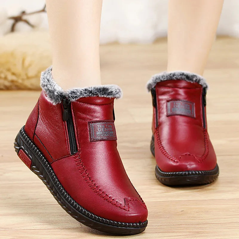 2023 Fashion Women Boots Plush Winter Women Shoes Causal Ankel Boots Antislip Fenmale Snow Boots Warm Fur Waterproof Plush Boots Vedee