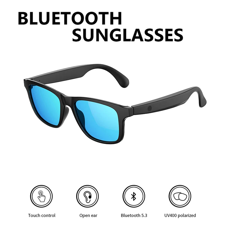 Smart Glasses Bluetooth 5.3 Earphone Wireless Headset Sunglasses Headphone UV400 Touch Contrl Calling Music Anti-Blue Eyeglasses Vedee