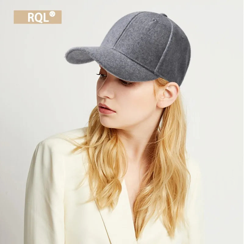 Wool Baseball Cap Women's Autumn and Winter Hat Thickened Keep Warm Female Fashion Trucker Cap Ladies Sport Hat Solid Color 2021 Vedee