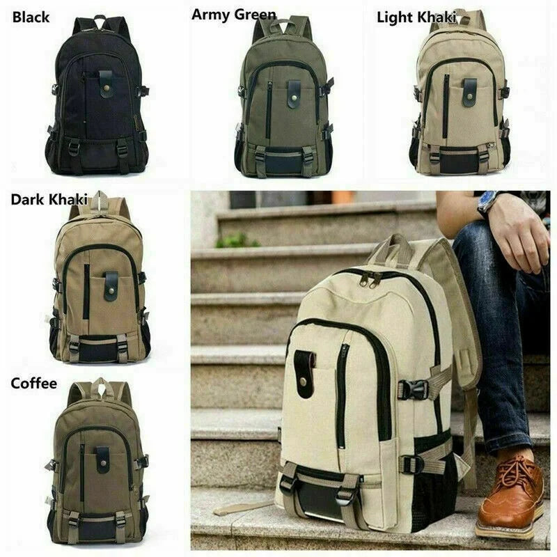 2023 New Men's Simple and Fashionable Leisure Travel Canvas Large Capacity Student Backpack Vedee