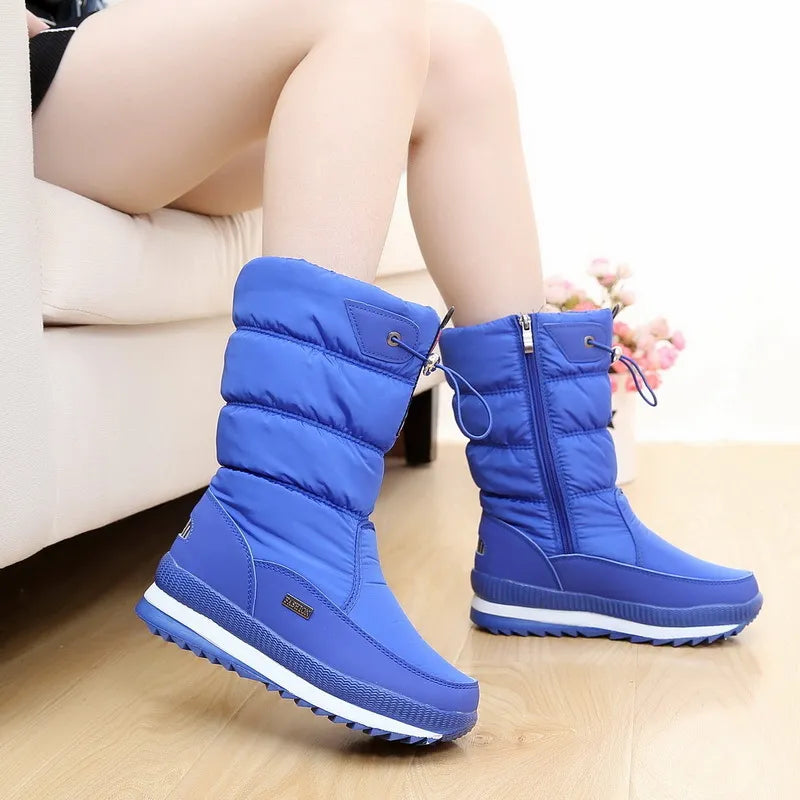 XPAY Winter Boots Women Mid-Calf Snow Boots  ClassicFemale Warm Fur Plush Insole High Quality Botas Mujer Size 36-42 Vedee