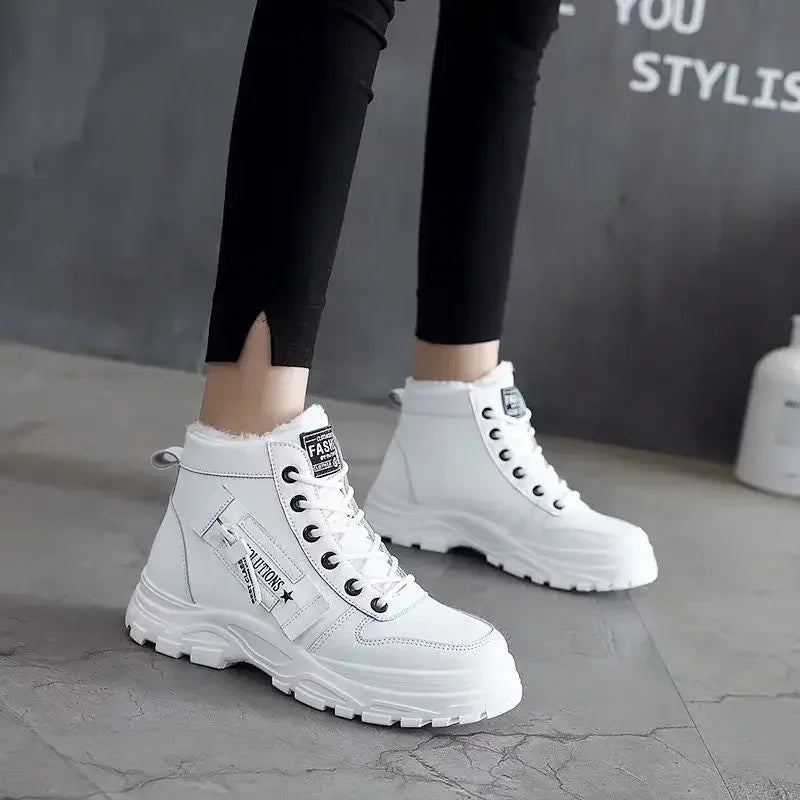 Winter Snow Boots for Women Casual High-top Shoes Warm Womens Sneakers Platform Ankle Boots Plus Size 45 Zapatillas De Mujer New Vedee