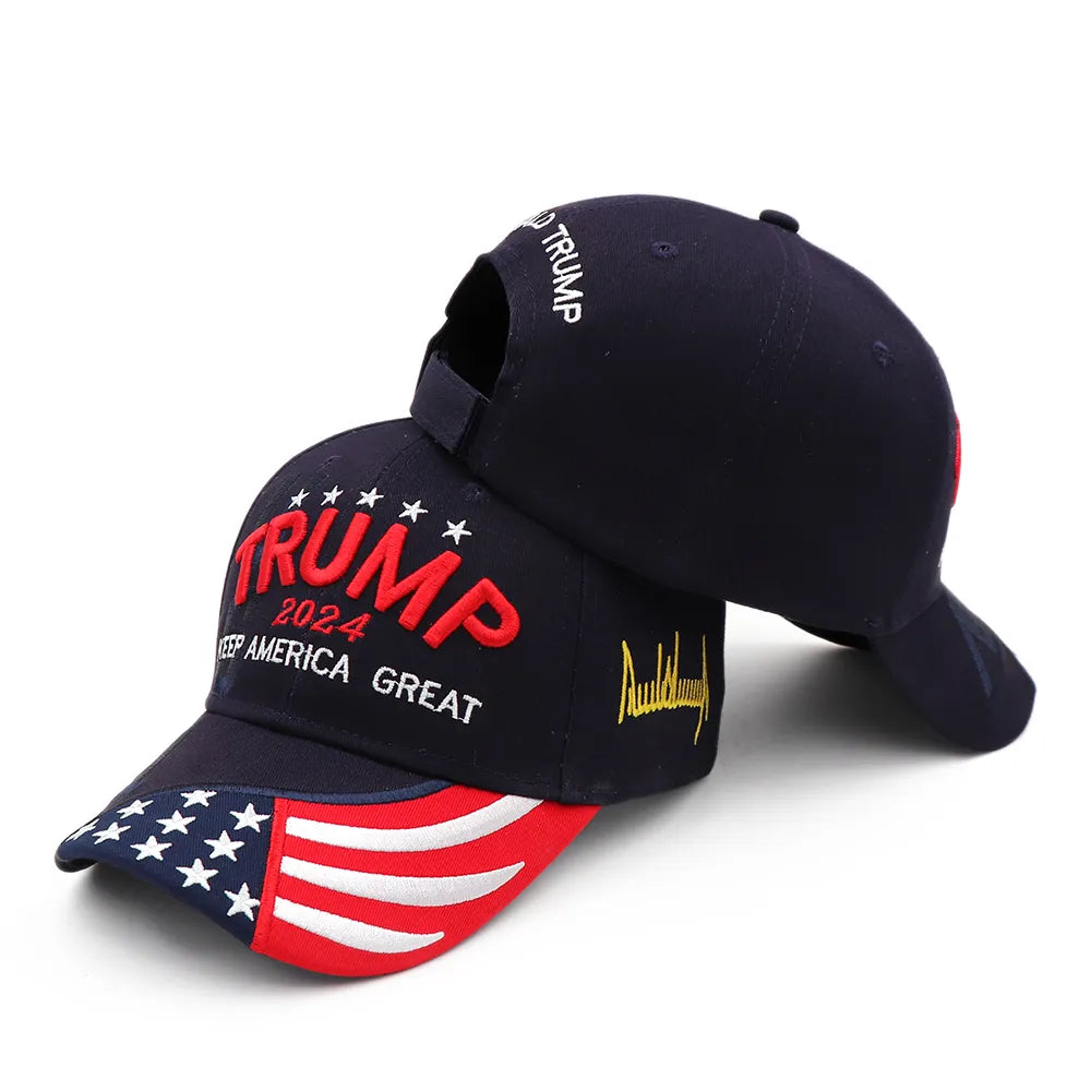 Stylish Donald Trump 2024 Cap USA Baseball Caps Keep America Great Snapback President Hat Embroidery Fashion Unisex Sunshade Hat Vedee