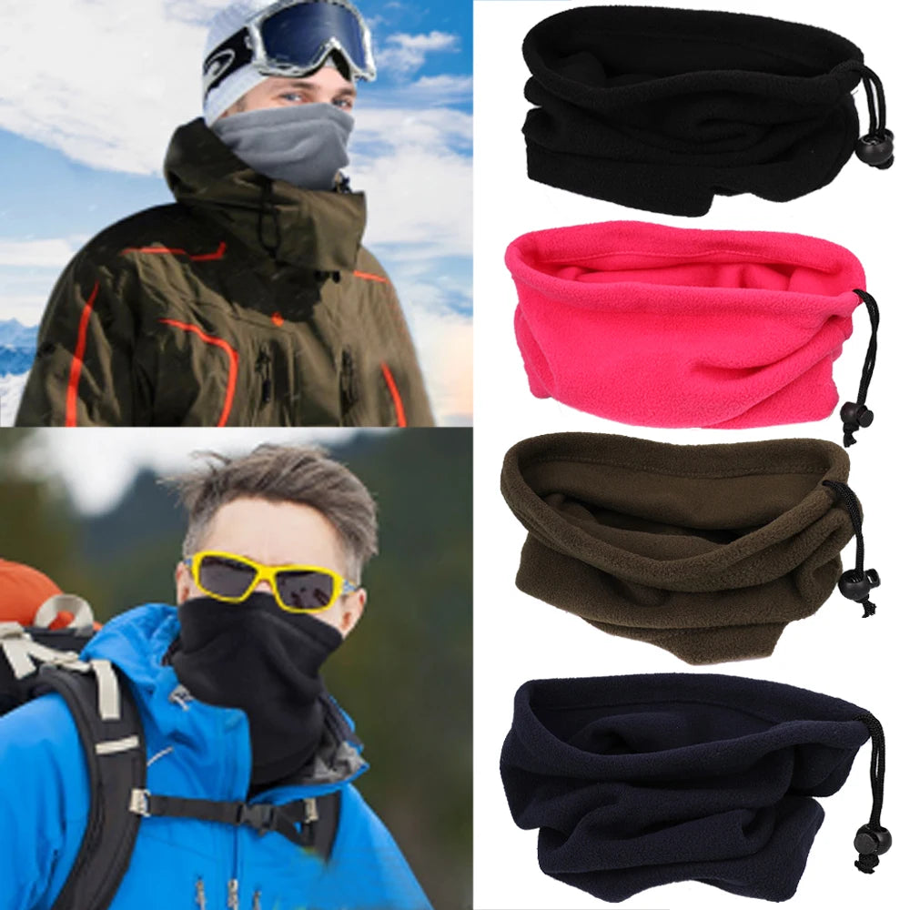 Fleece Neck Tube Men Women Multifunction Warm Solid Color Neck Warmer Hiking Skating Running Sport Scarf Ski Mask Scarf Winter Vedee