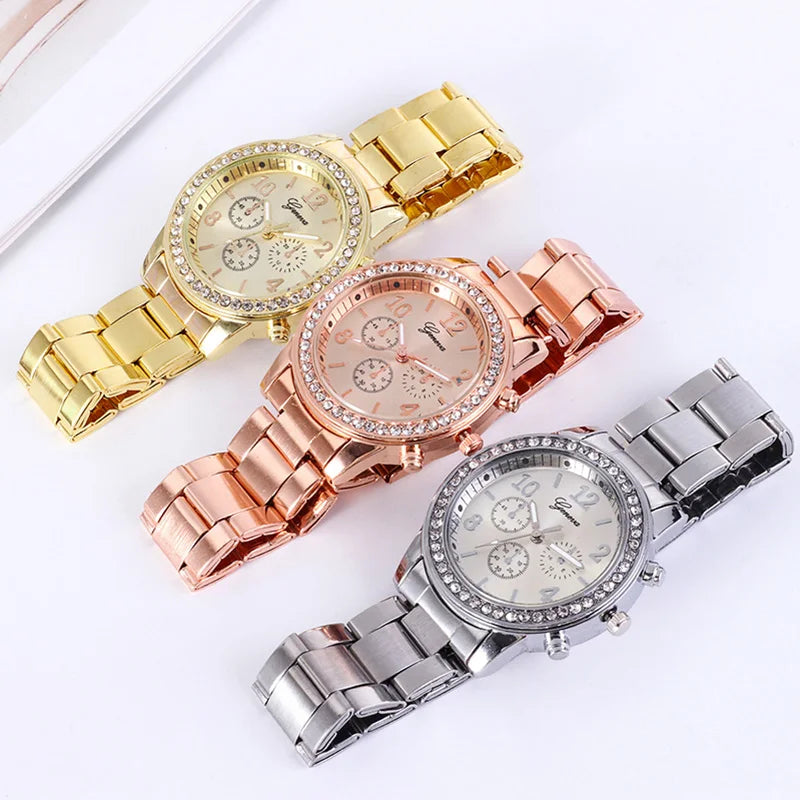 YIKAZE Women Watches Fashion Rose Gold Watch Ladies Bracelet Wristwatches Stainless Steel Silver Strap Female Quartz Watch Clock Vedee