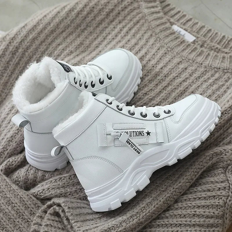 Winter Snow Boots for Women Casual High-top Shoes Warm Womens Sneakers Platform Ankle Boots Plus Size 45 Zapatillas De Mujer New Vedee