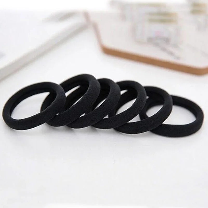 50/100Pcs High Elastic Hair Bands for Women Girls Black Hairband Rubber Ties Ponytail Holder Scrunchies Kids Hair Accessories Vedee