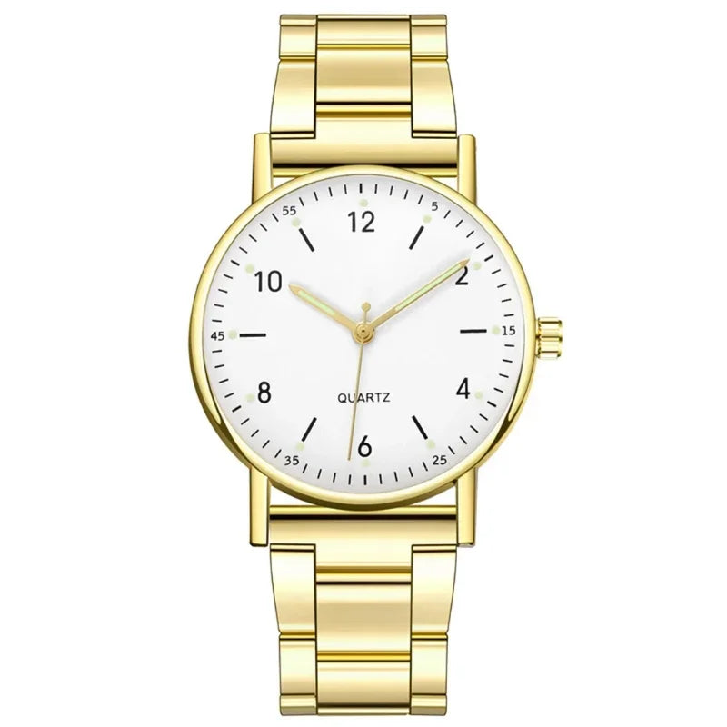 Luminous Watches Luxury Women's Watches Reloj Mujer Simple Quartz Wristwatches Stainless Steel Watch Reloj Часы Женские Наручные Vedee