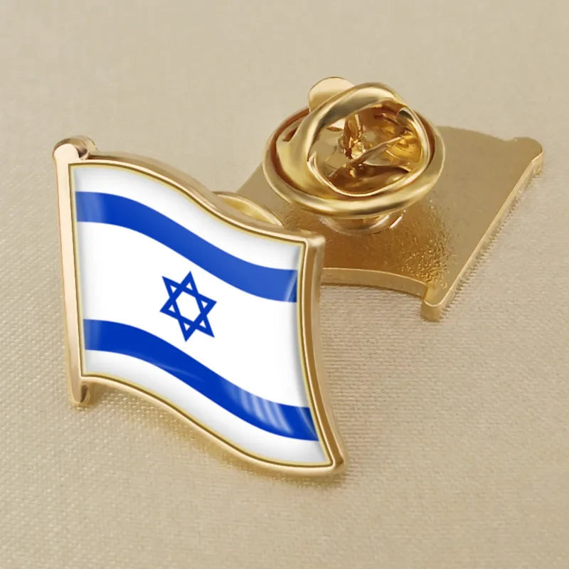 Israel Flag Brooch Pin National Emblem Brooch Patriotic Lapel Pin Flag Badge Pin For Clothing Bag Accessories Jewellery Gift Vedee