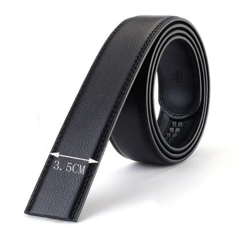 New Men's Automatic Buckle Belts PU Leather No Buckle Waist Belts Gold Silver Men Alloy Casual Strap Jeans Belt Waistband 120cm Vedee