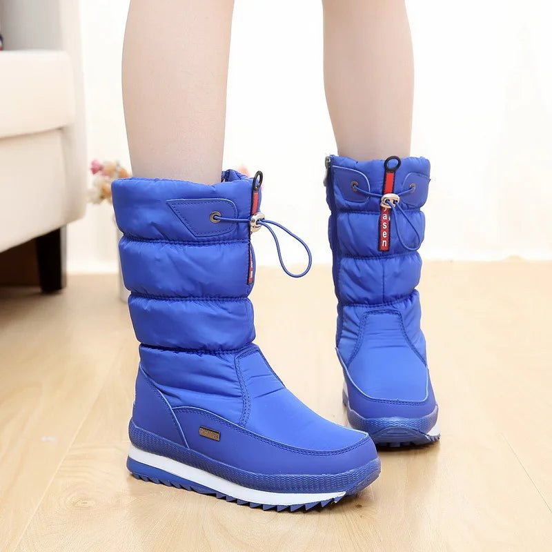 XPAY Winter Boots Women Mid-Calf Snow Boots  ClassicFemale Warm Fur Plush Insole High Quality Botas Mujer Size 36-42 Vedee