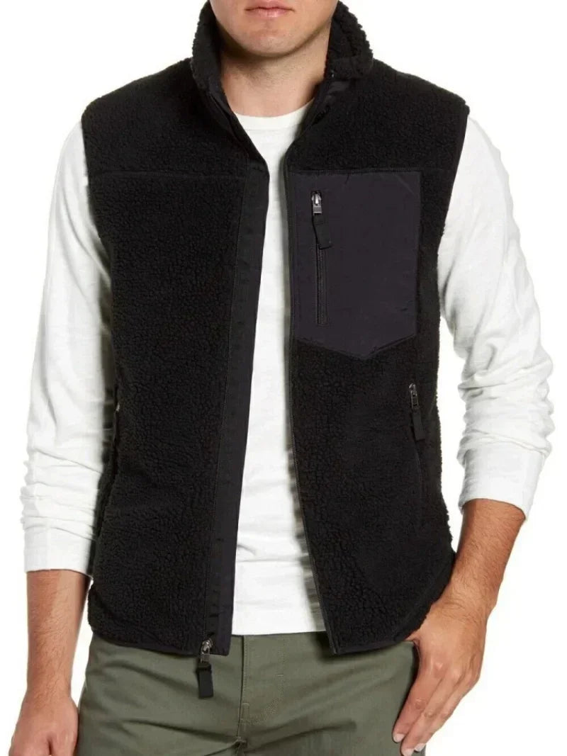 Men's and Women's Vest Lambskin Coat Casual Loose Jacket Autumn and Winter Sports Vest Vedee