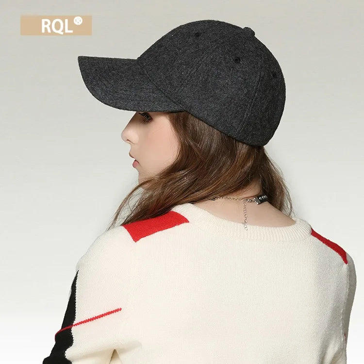 Wool Baseball Cap Women's Autumn and Winter Hat Thickened Keep Warm Female Fashion Trucker Cap Ladies Sport Hat Solid Color 2021 Vedee