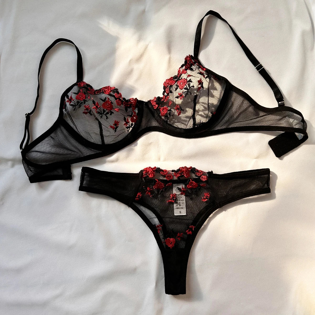 Sexy Set Womens Underwear Exotic Emotional Bra Set Embroidered Print Brassiere Lingerie Set Women's Set Push Up Thin Bralette Vedee