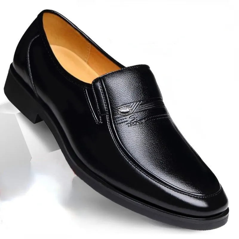 Leather Men Formal Shoes Luxury Brand 2022 Men's Loafers Dress Moccasins Breathable Slip on Black Driving Shoes Plus Size 38-44 Vedee