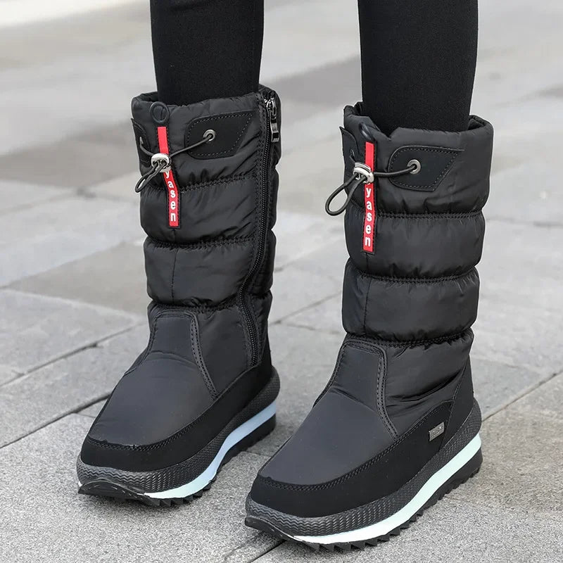 Women Snow Boots Platform Winter Boots Thick Plush Waterproof Non-slip Boots Fashion Women Winter Shoes Warm Fur Botas mujer Vedee