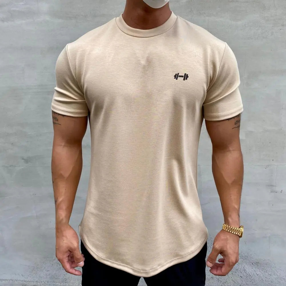 2022 Men T-shirt Male Sports Gym Muscle Fitness T Shirt Blouses Loose Half Sleeve Summer Bodybuilding Tee Tops Men's Clothing Vedee