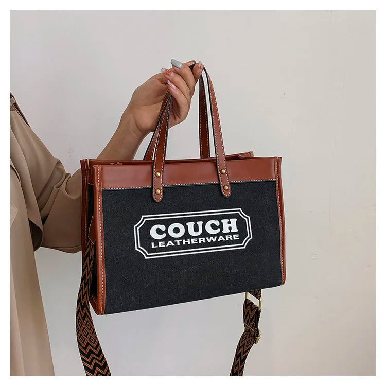 Canvas handbags women's 2023 new fashion all-match tote bag style large capacity shoulder messenger bag for woman Vedee