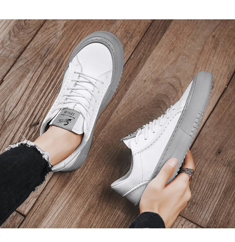 Leather Men's Shoes Thick-soled Business Men Sneakers Antiskid Casual Shoes Fashion Men Oxford Shoes Outdoor Sports Sneakers Vedee