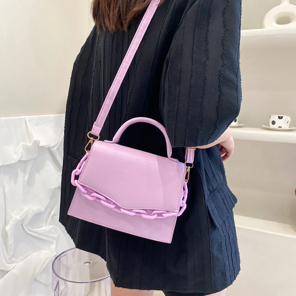 Women's Bag Chain Small Square Bag 2023 New Fashion Crossbody Shoulder Messenger Bag Summer Trendy Female Handbag Candy Color Vedee