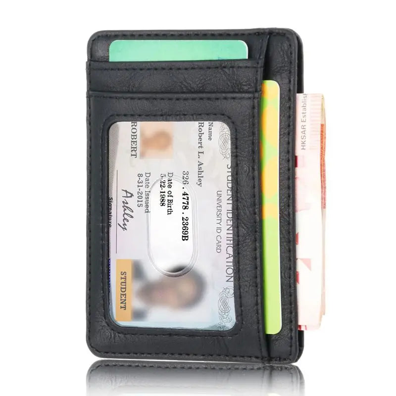 RFID Blocking Wallet Business Card Cover for Case Super Thin Men Leather Credit Card Holder Vedee