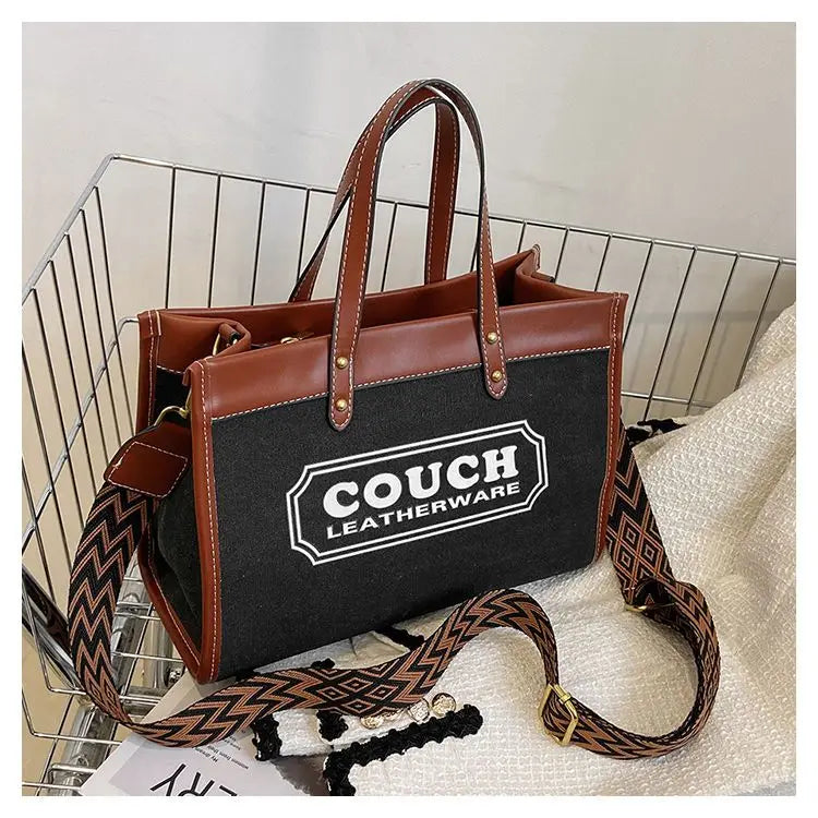 Canvas handbags women's 2023 new fashion all-match tote bag style large capacity shoulder messenger bag for woman Vedee