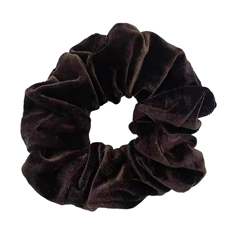 Women Hair Tie Soft Headwear Large Elastic Rubber Hair Rope Vintage Velvet Scrunchie Girl Ponytail Holder Hair Accessories Vedee