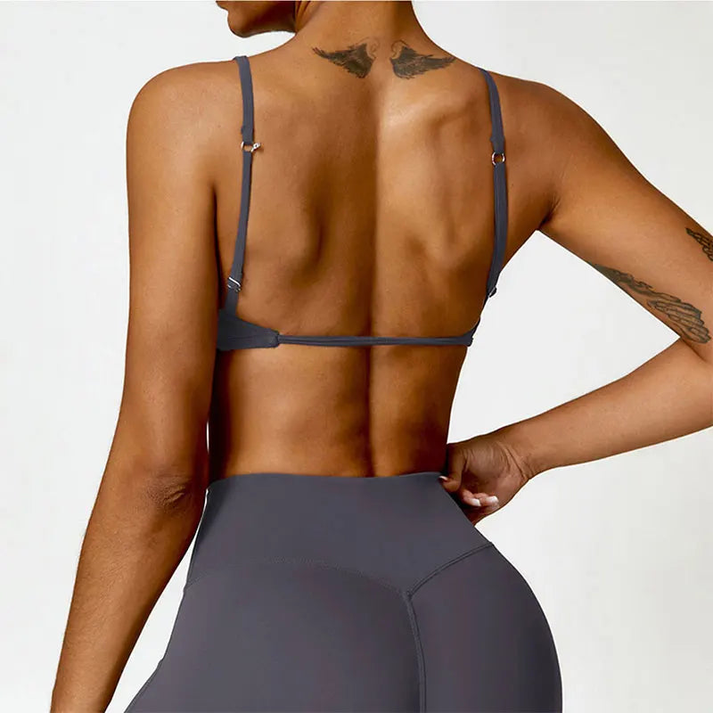 New Women Yoga Sports Breathable Yoga Bra Shockproof Gym Workout Top For Fitness Women's underwear Push up Sports Top Vedee