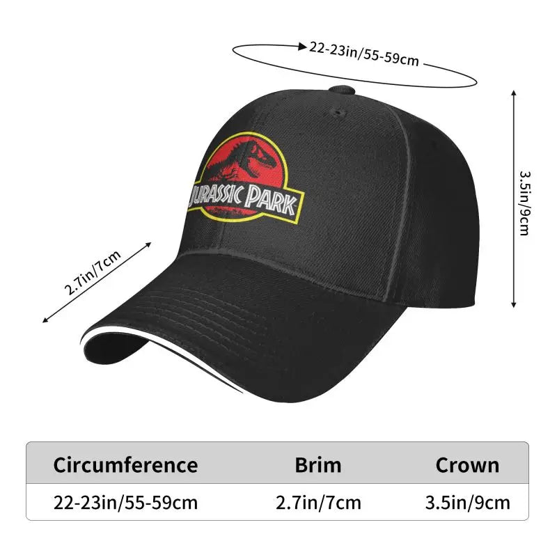 Fashion Jurassic Park Baseball Cap Men Women Custom Adjustable Adult Dinosaur World Dad Hat Outdoor Vedee