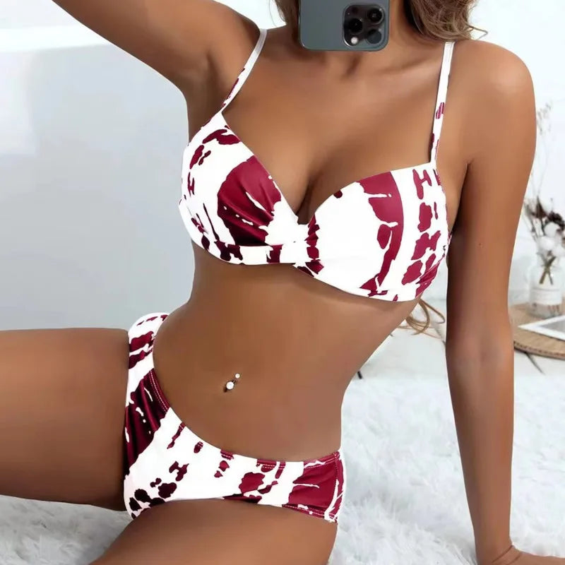 Sexy Print Bikinis 2024 Women's Swimwear Push Up Female Swimsuit Swimming Bathing Suits Brazilian Bikini Set Beachwear Bather Vedee