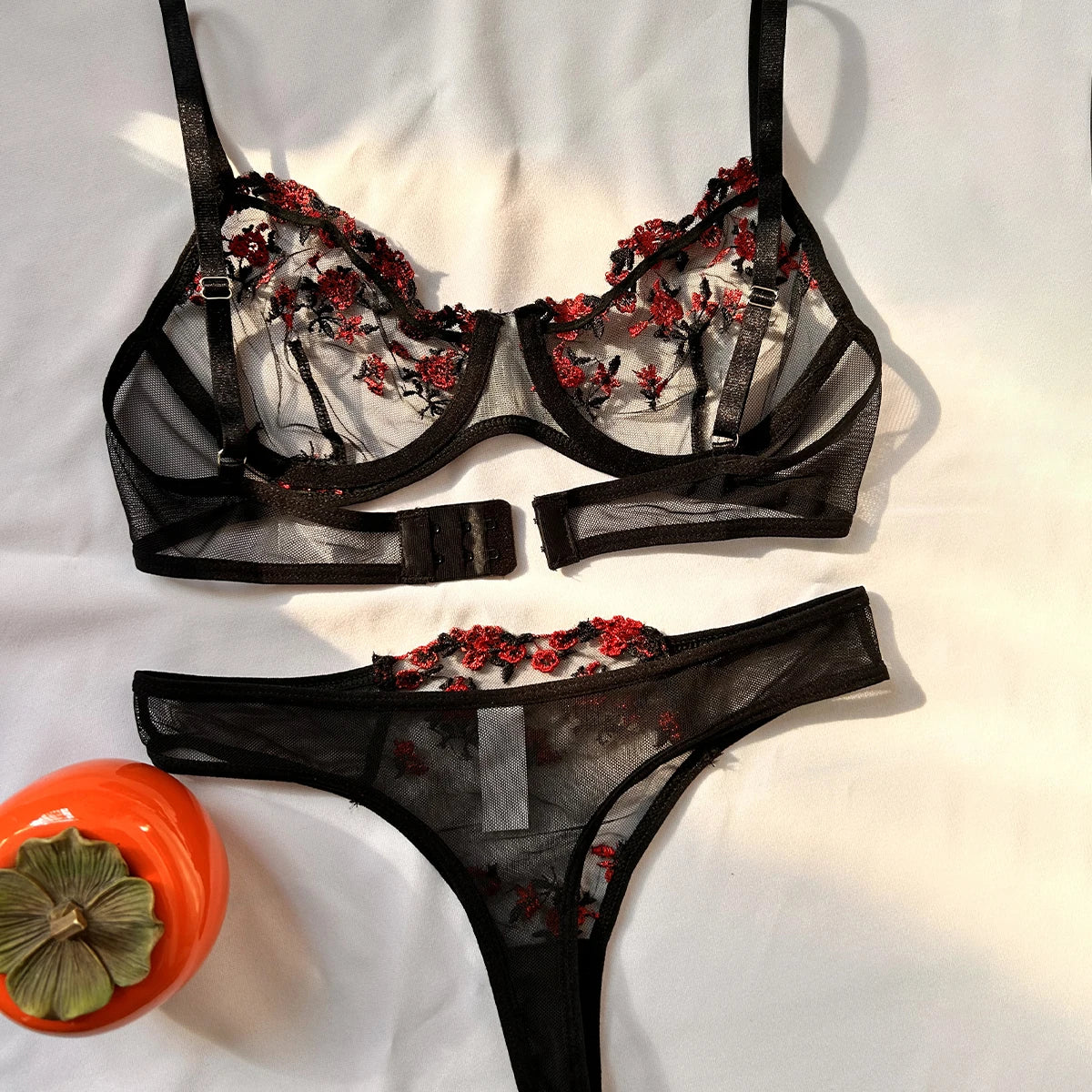 Sexy Set Womens Underwear Exotic Emotional Bra Set Embroidered Print Brassiere Lingerie Set Women's Set Push Up Thin Bralette Vedee