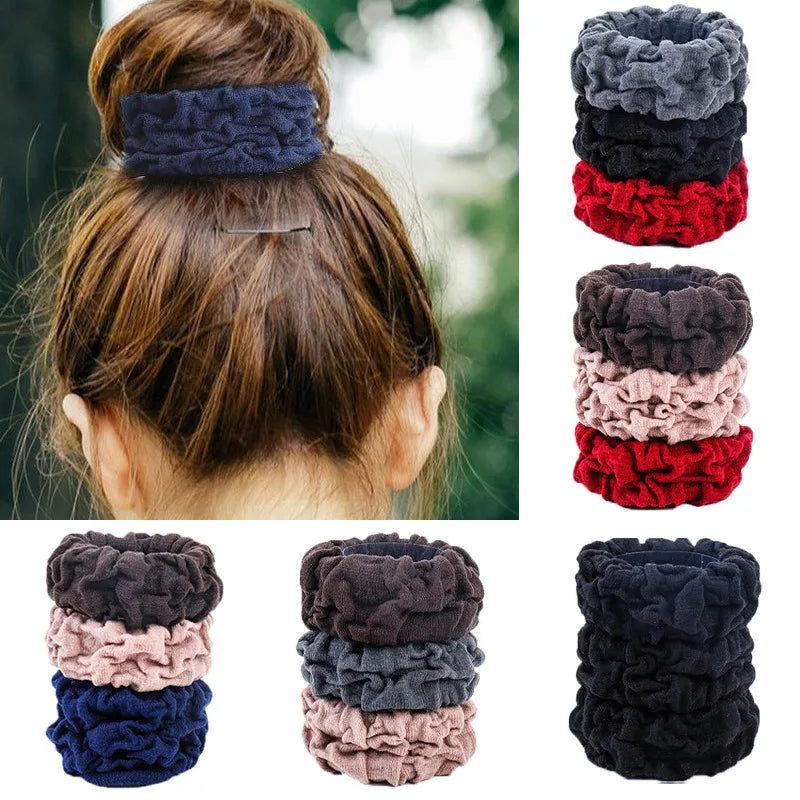 1/2/3 Pcs/Lot Wide Thick Elastic Hair Bands Solid Seamless Scrunchies Rubber Bands for Women Girls Hair Ties Ropes Accessories Vedee