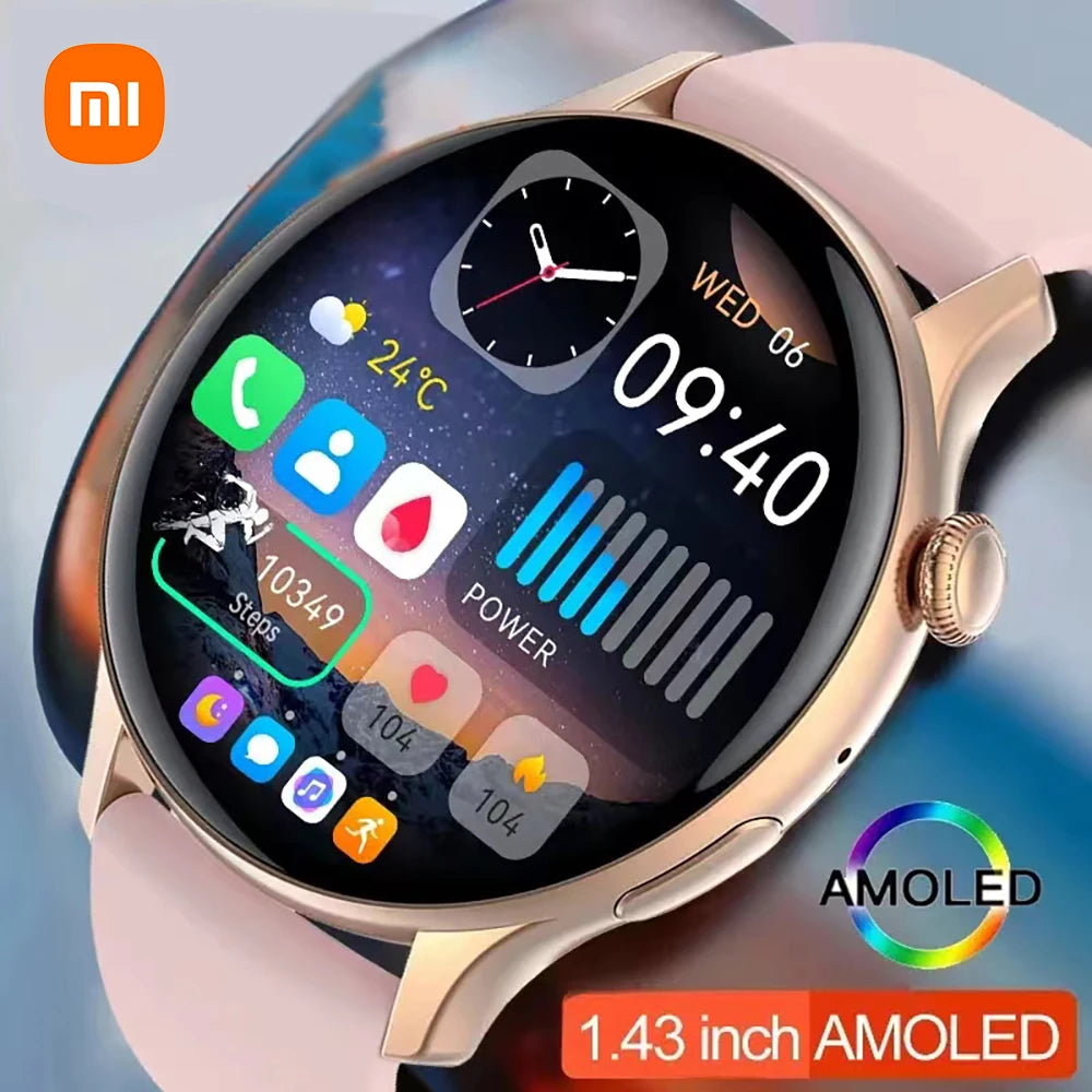 Xiaomi Mijia New Women Bluetooth Call Smartwatch Always Display Time Heart Rate Sports Health Monitoring Music GT4 Smart Watches Vedee