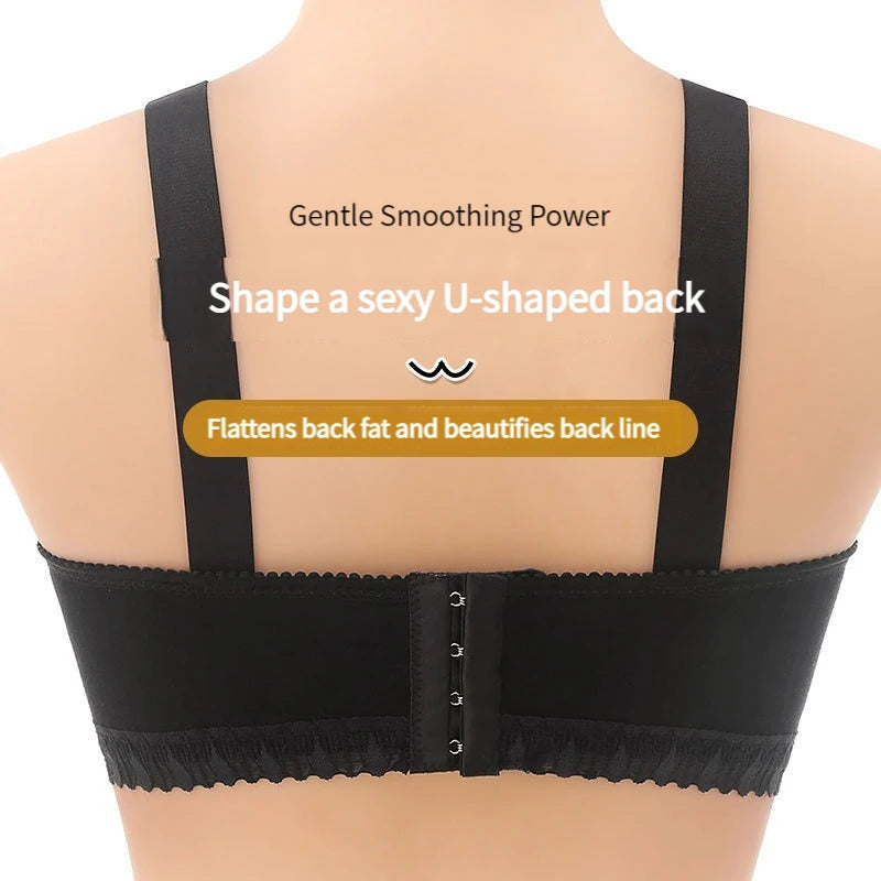 Thin Section Large Size Sexy Push Up Bras Anti-sagging Belly Breast Wipe Women's Underwear High-grade Brassiere Ropa De Mujer BH Vedee