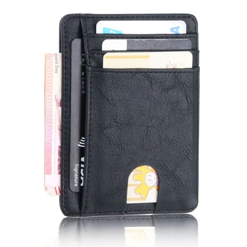 RFID Blocking Wallet Business Card Cover for Case Super Thin Men Leather Credit Card Holder Vedee