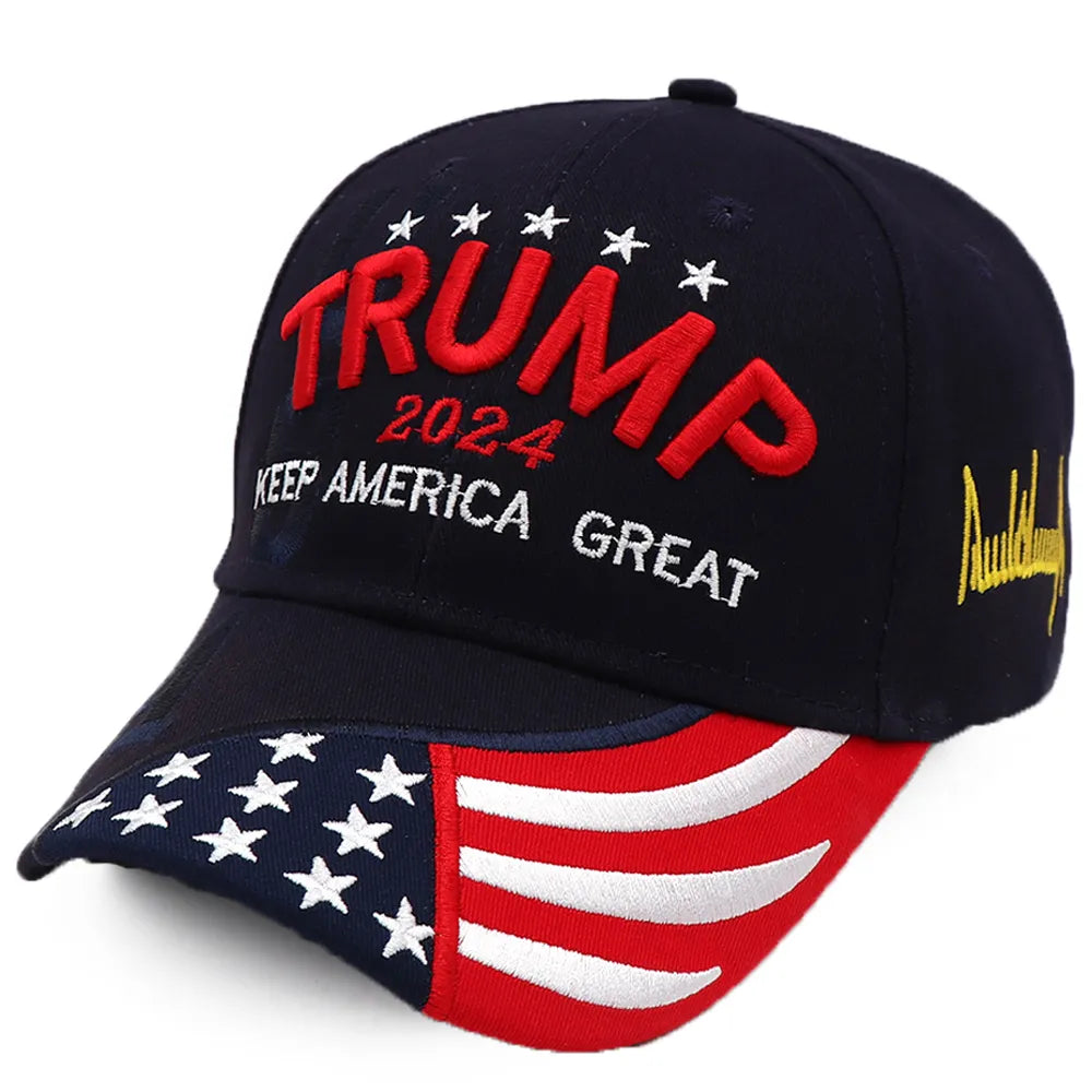 Stylish Donald Trump 2024 Cap USA Baseball Caps Keep America Great Snapback President Hat Embroidery Fashion Unisex Sunshade Hat Vedee