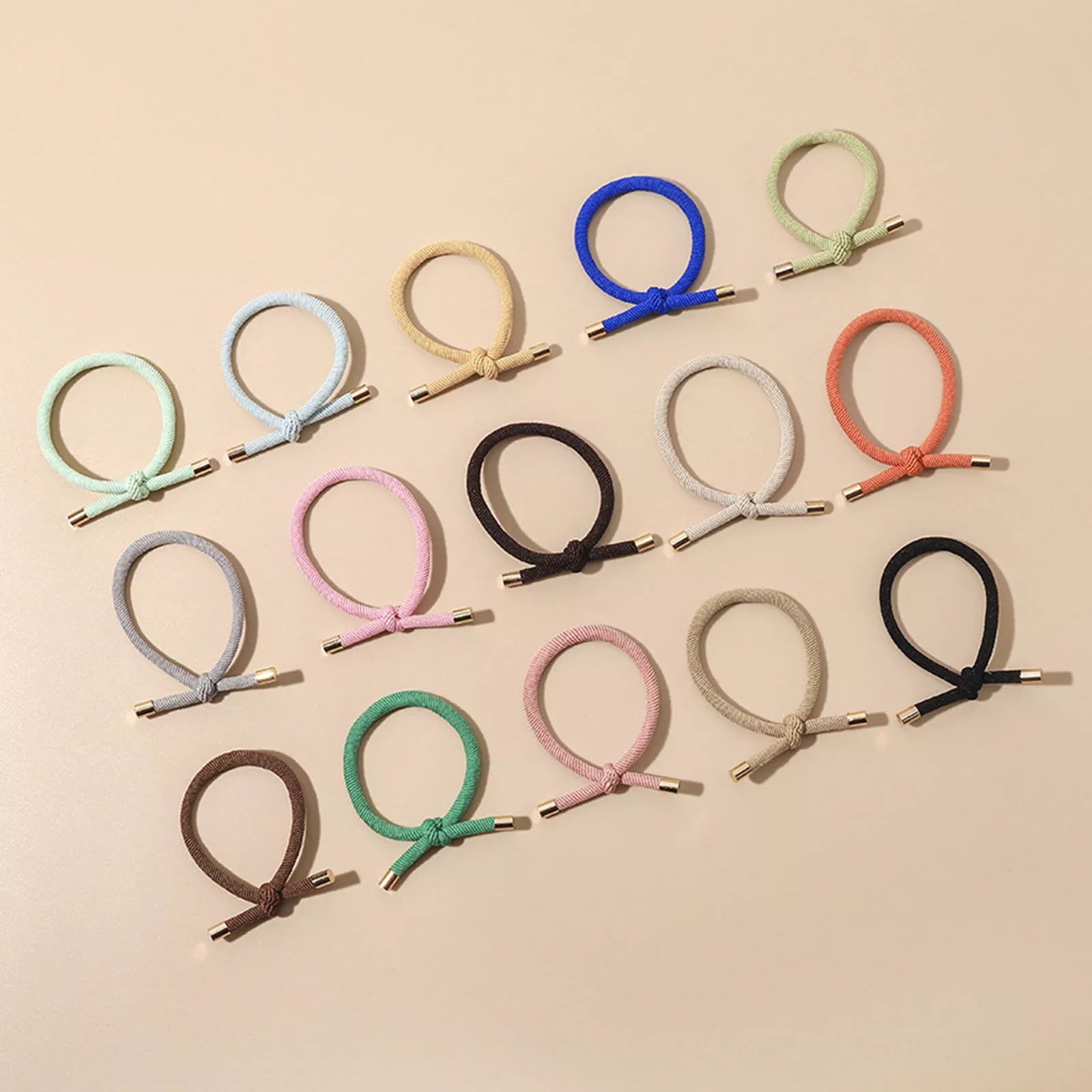 5PCs Fabric Hair Ties Band Multicolor Knot Colorful Basic Elastic Scrunchie Ring Rubber Bands For Women Girls Hair Accessories Vedee