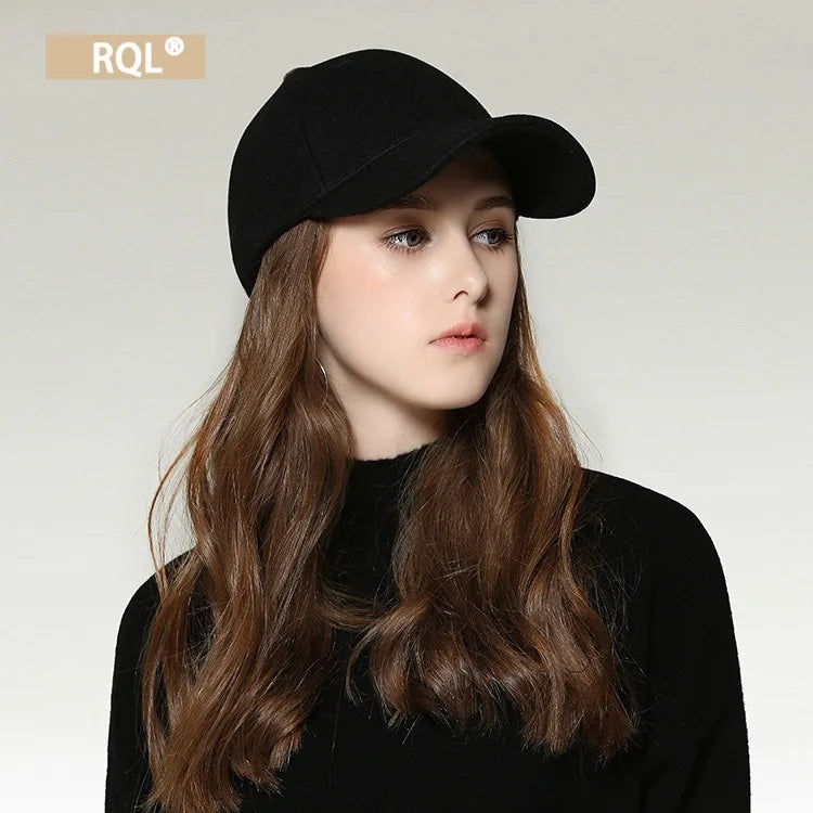 Wool Baseball Cap Women's Autumn and Winter Hat Thickened Keep Warm Female Fashion Trucker Cap Ladies Sport Hat Solid Color 2021 Vedee