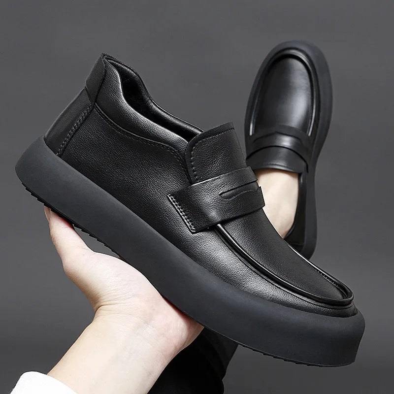 Men's leather shoes spring new loose casual men shoes Korean version simple soft soled business leather shoes  shoes for men Vedee