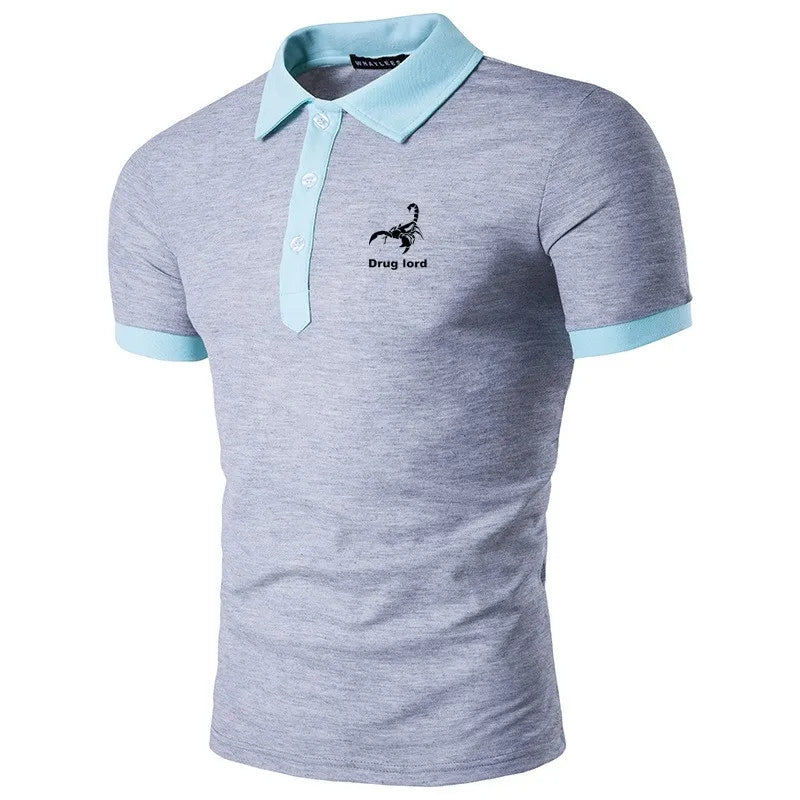 New Men's Fashion Casual Sports Short Sleeve Top T-Shirt Summer Short Sleeve Polo Shirt Vedee