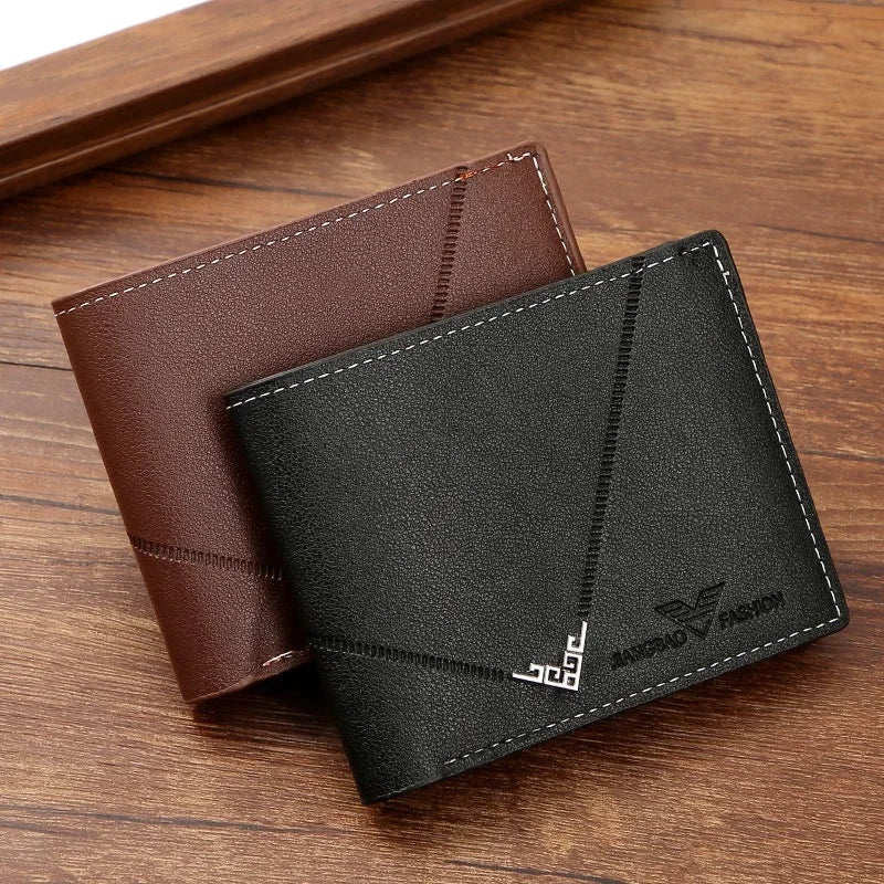 Men's Wallet Made of PU Leather Skin Purse for Men Coin Purse Short Male Card Holder Wallets Zipper Around Money Coin Purse Vedee