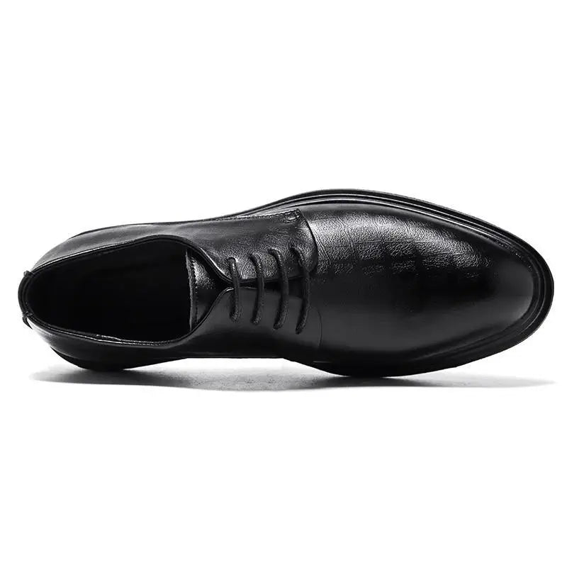 Leather Shoes Men's Korean-Style Business Casual Leather Breathable British Height Increasing Insole Formal Wear High-Grade Vedee