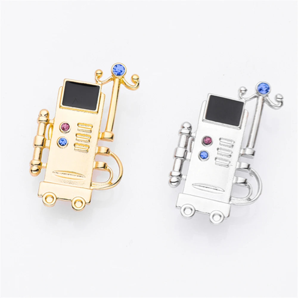 Nephrology Dialysis Machine Pin Trendy Silver Color Coat Zircon Jewellery Medical Urology Series Brooch Badge Doctor Jewelry Vedee