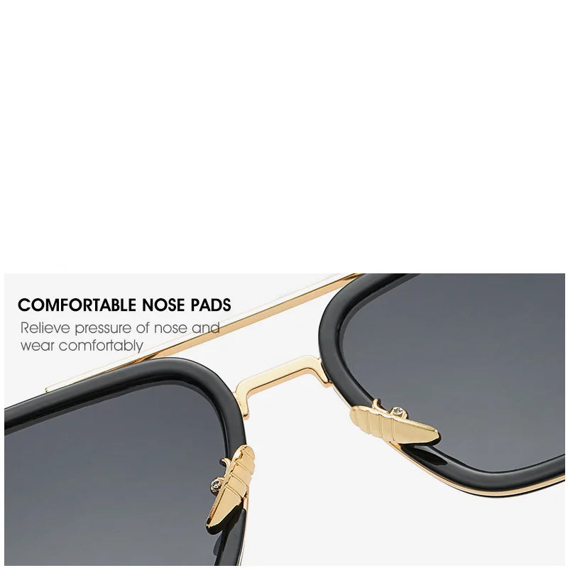 Sun Glasses Fashion Square frame Tony Stark Style Women Sunglasses Men Square Brand Design Sun Glasses Oculos Retro Male Iron Vedee