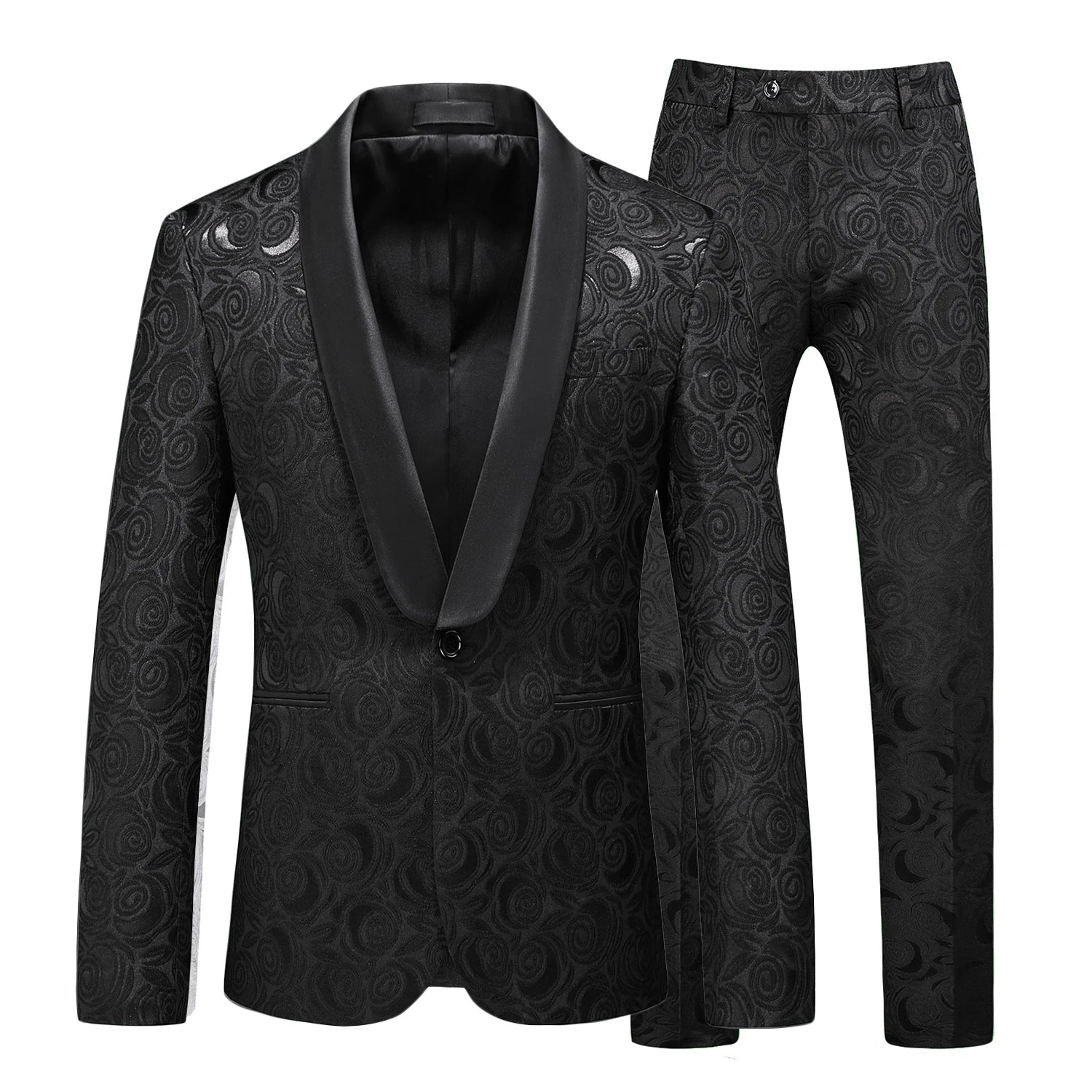 Luxury Jacquard Suit Men Business Banquet Wedding Party Groom Swallowtail Dress Men's Slim Fit Blazers Pants Large Size 6XL Vedee