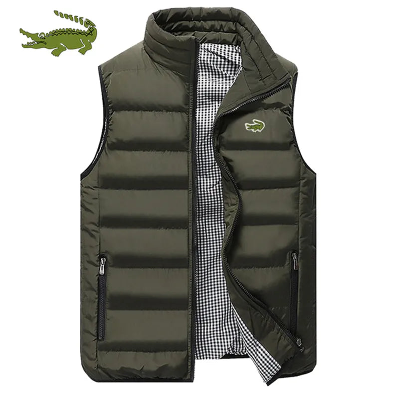 2023High Quality Brand Coats Vest Jacket Men's Fall and Winter Casual Comfortable Sleeveless Solid Color Thickened Cotton Jacket Vedee