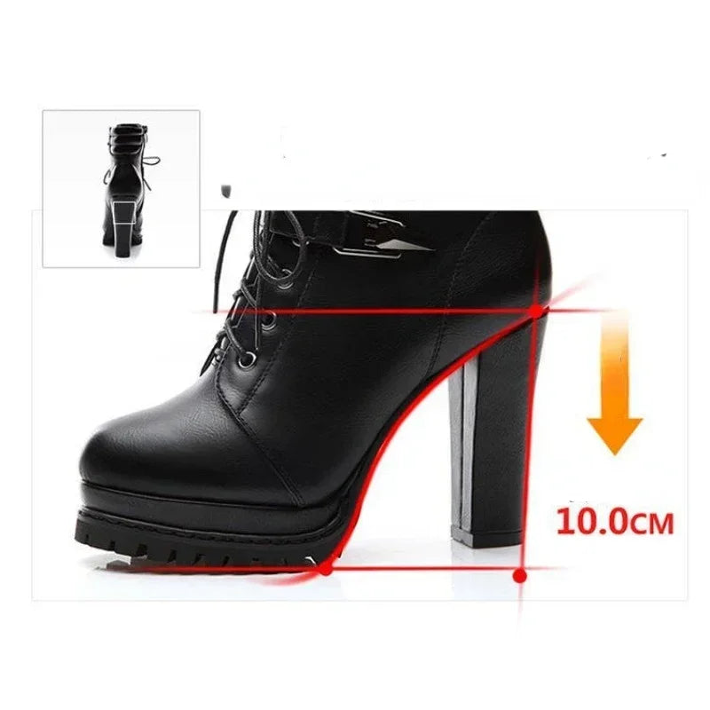 Winter Women Boots Warm High Heels Ankle Boots for Women Retro Chunky Snow Boots Woman Winter 2023 Elegant Botas Mujer Invierno Vedee