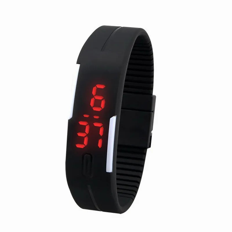 New Digital LED Watches Candy Color Silicone Rubber Touch Screen Digital Watches Women Men Children Bracelet Sports Wristwatch Vedee