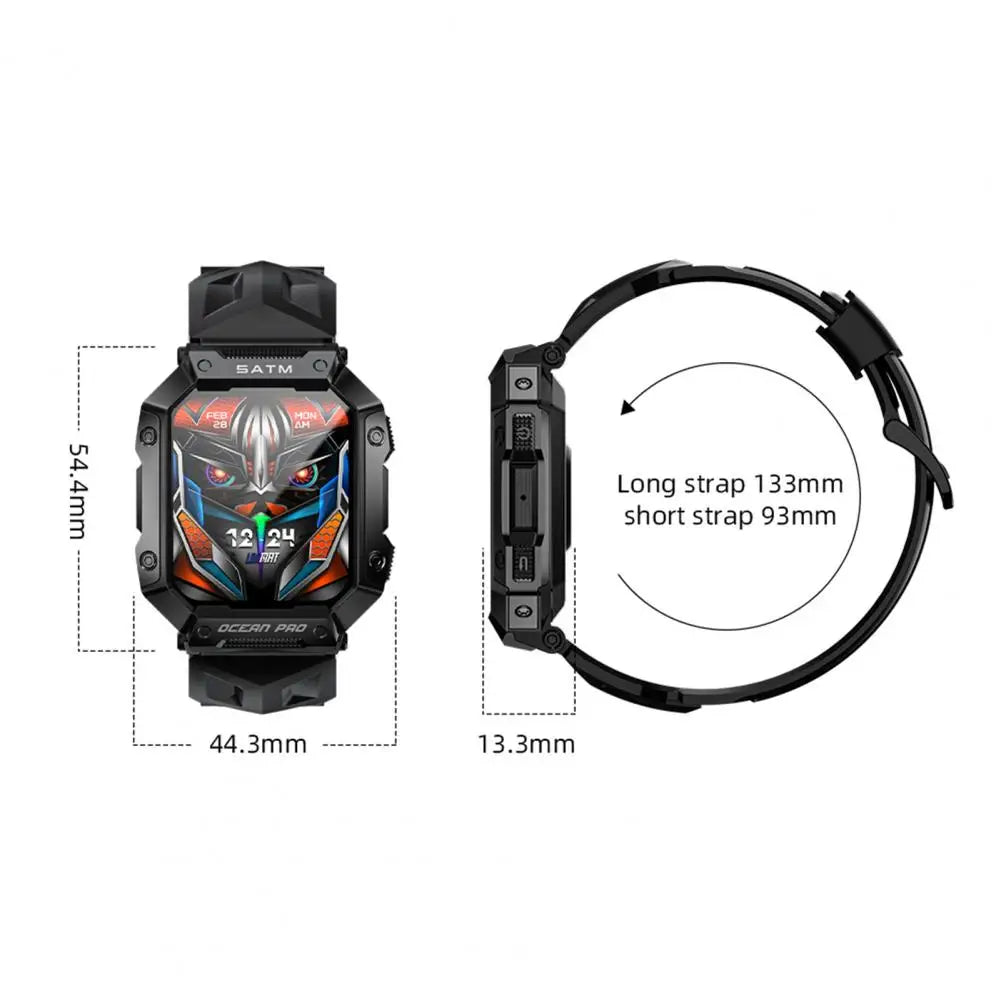 Smart Bracelet Full Touch Screen 5 ATM Waterproof Sports Data Heart Rate Health Monitoring 1.85 Inch Screen Smart Sports Watch Vedee